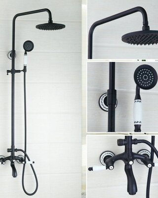 Rene Houtman Olie Bronzen Opbouw Douche - H94-134 cm