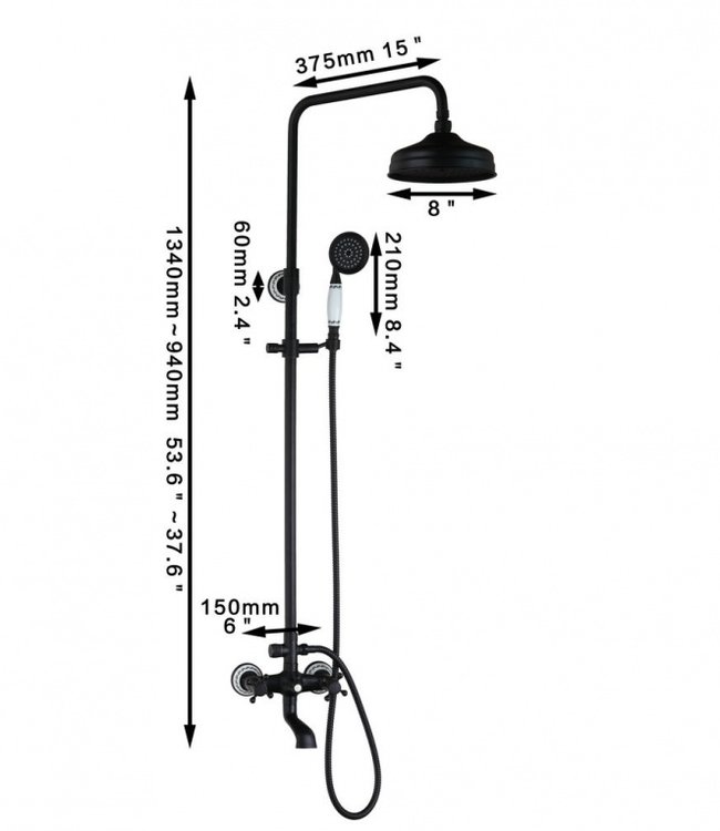 Rene Houtman Olie Bronzen Opbouw Douche - Met Keramiek
