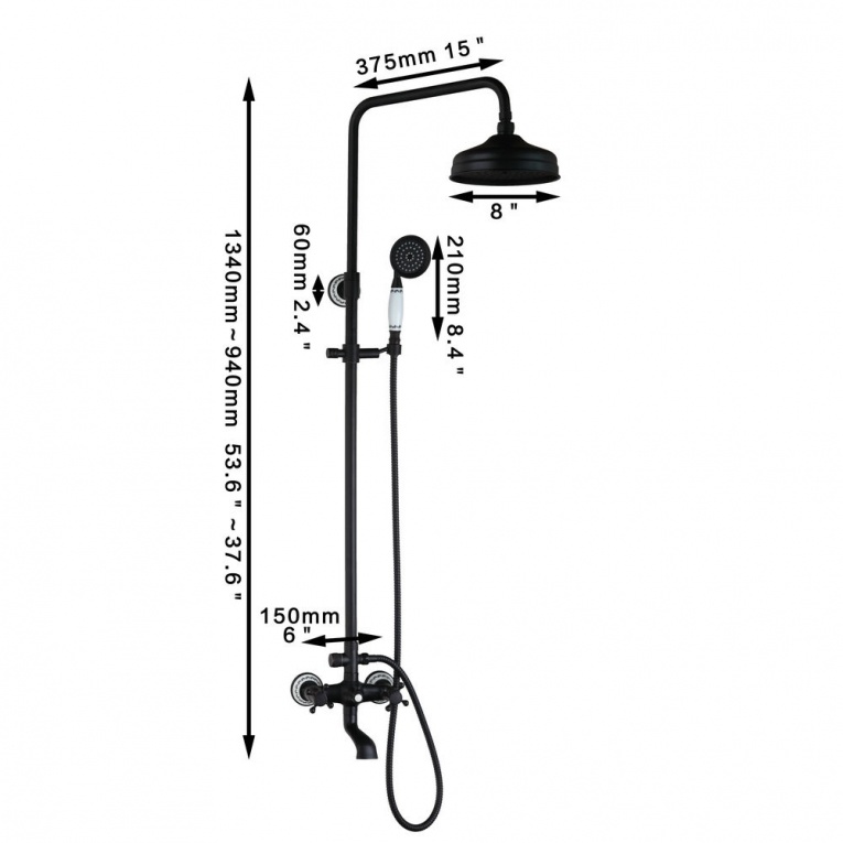 Rene Houtman Olie Bronzen Opbouw Douche - Met Keramiek