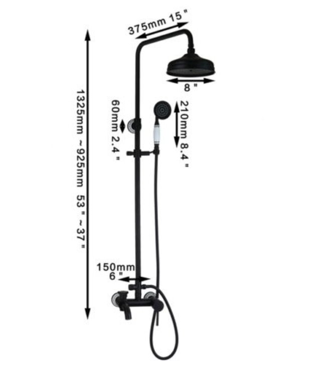 Rene Houtman Nostalgische Olie Bronzen Douche - H92-132 cm