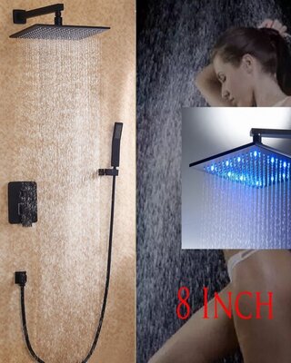 Rene Houtman Olie Bronzen LED Stortdouche - Inclusief Handdouche