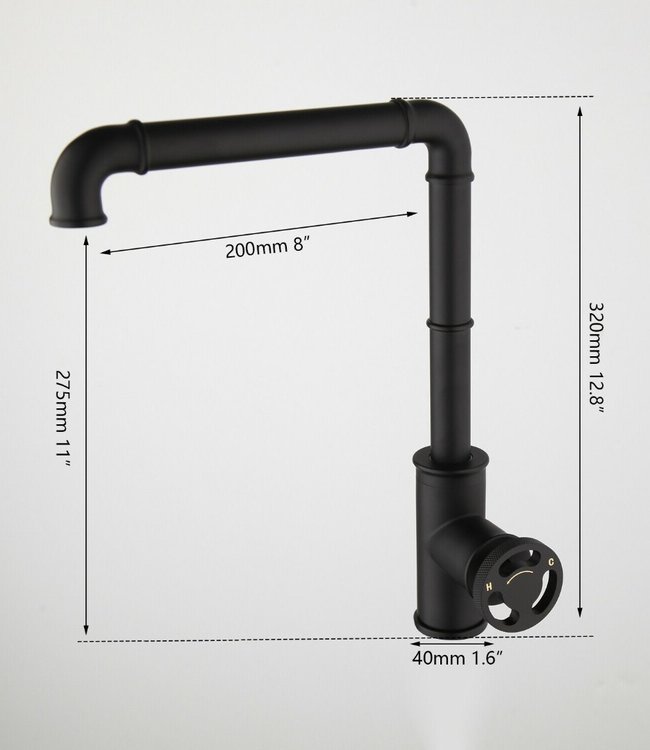 Rene Houtman Zwarte Retro Kraan - H32 cm