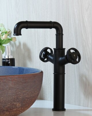 Rene Houtman Industriële Hoge Zwarte Kraan - 30 cm