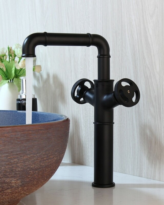 Rene Houtman Industriële Hoge Zwarte Kraan - 30 cm