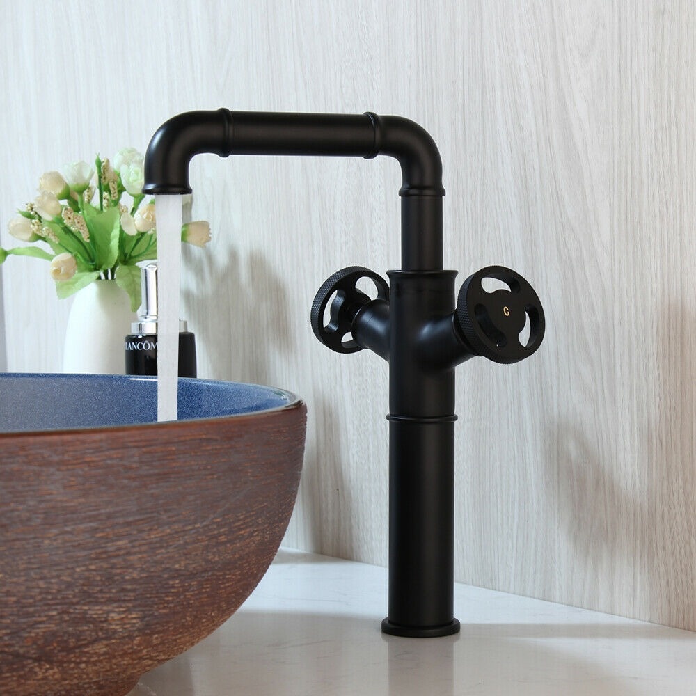 Rene Houtman Industriële Hoge Zwarte Kraan - 30 cm