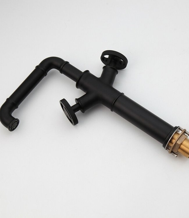 Rene Houtman Industriële Hoge Zwarte Kraan - 30 cm