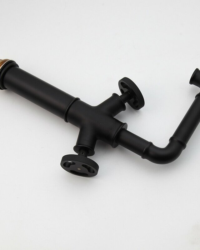 Rene Houtman Industriële Hoge Zwarte Kraan - 30 cm