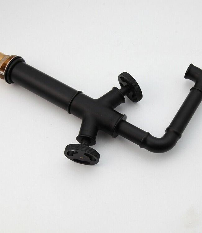 Rene Houtman Industriële Hoge Zwarte Kraan - 30 cm