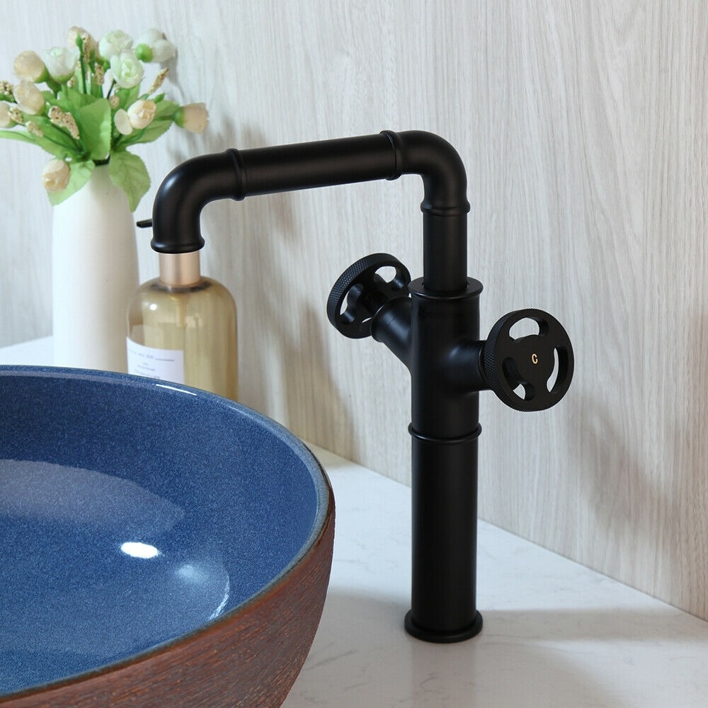 Rene Houtman Industriële Hoge Zwarte Kraan - 30 cm