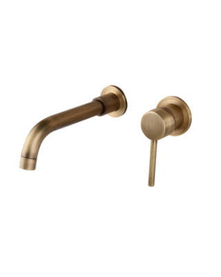Rene Houtman Bronzen Muurkraan Inbouwkraan - L22 cm met vast binnenwerk