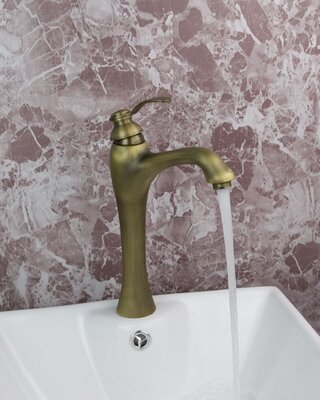 Rene Houtman Nostalgische Bronzen Wastafelkraan - H29 cm