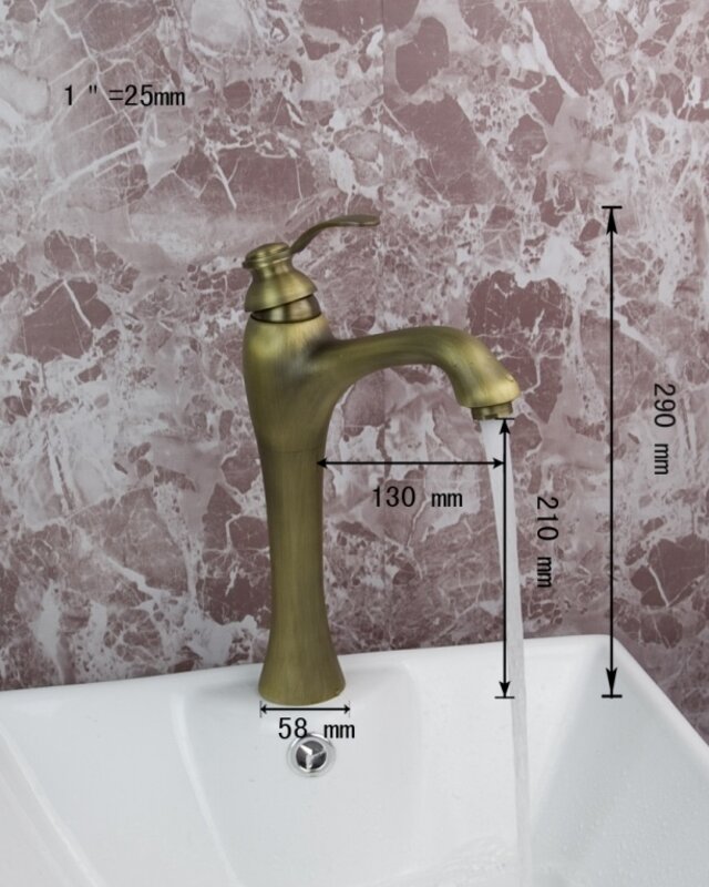 Rene Houtman Nostalgische Bronzen Wastafelkraan - H29 cm