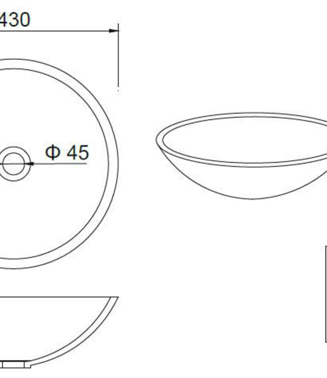 Wiesbaden Valerie Waskom - 43 x 13 cm - Mat Zwart