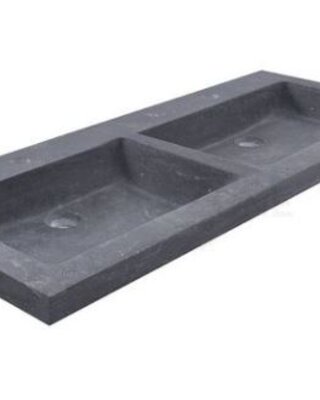 Wiesbaden Raw Wastafel - Dubbel met Twee Kraangaten - 120x46x5 cm