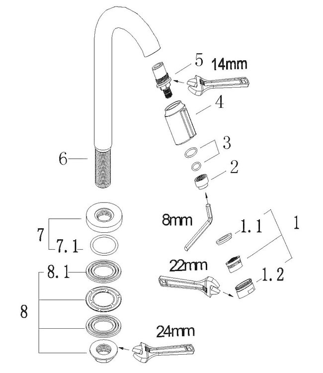 Wiesbaden Victoria Luxe Fonteinkraan - Mat Zwart - H19 cm