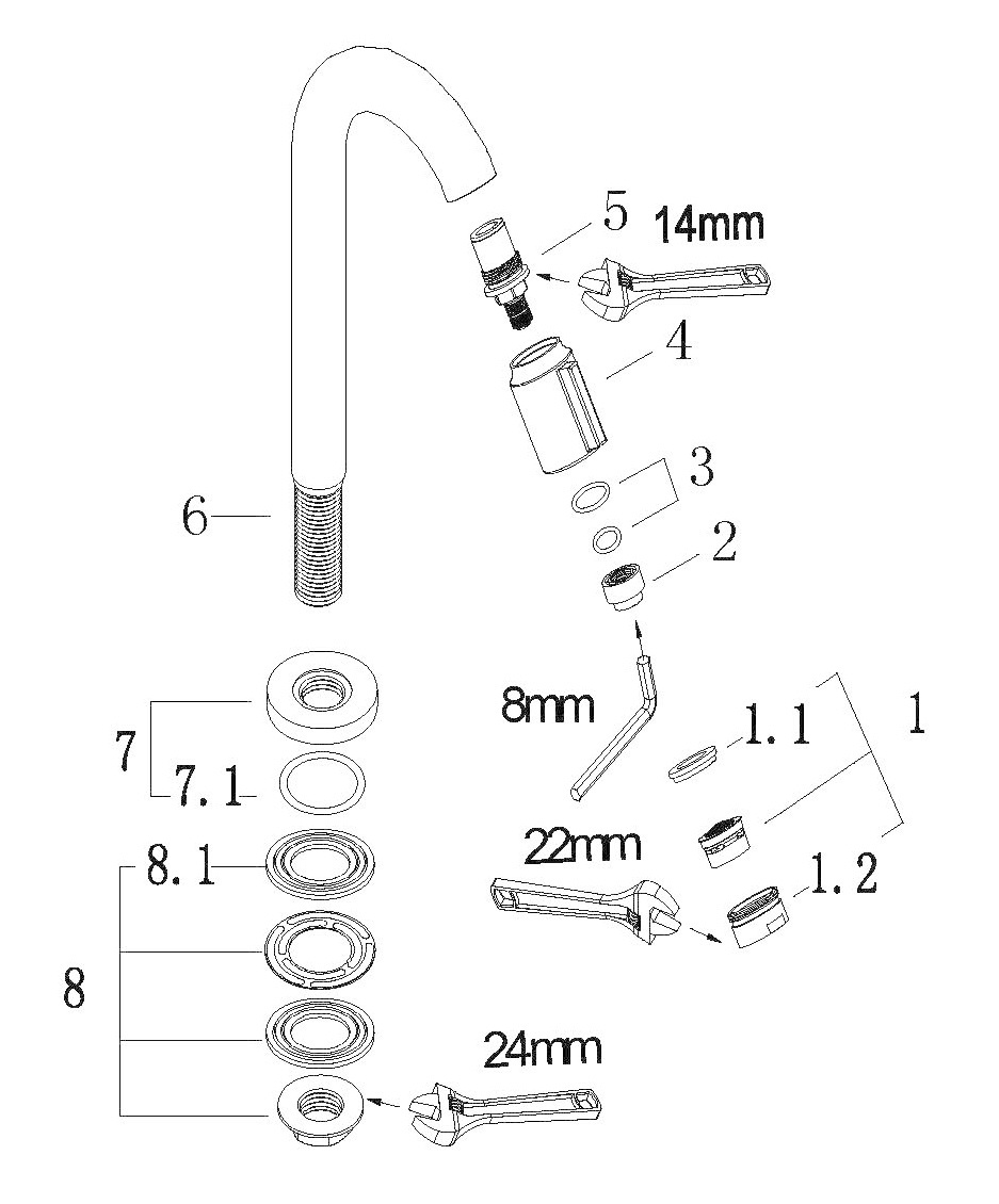 Wiesbaden Victoria Luxe Fonteinkraan - Mat Zwart - H19 cm