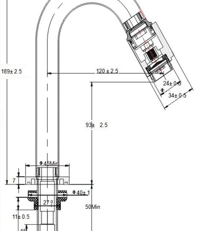 Wiesbaden Victoria Luxe Fonteinkraan - Mat Zwart - H19 cm