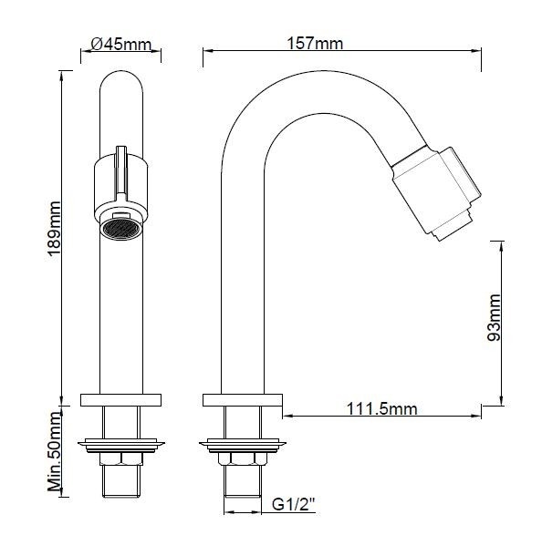 Wiesbaden Victoria Luxe Fonteinkraan - Geborsteld Messing - H19 cm