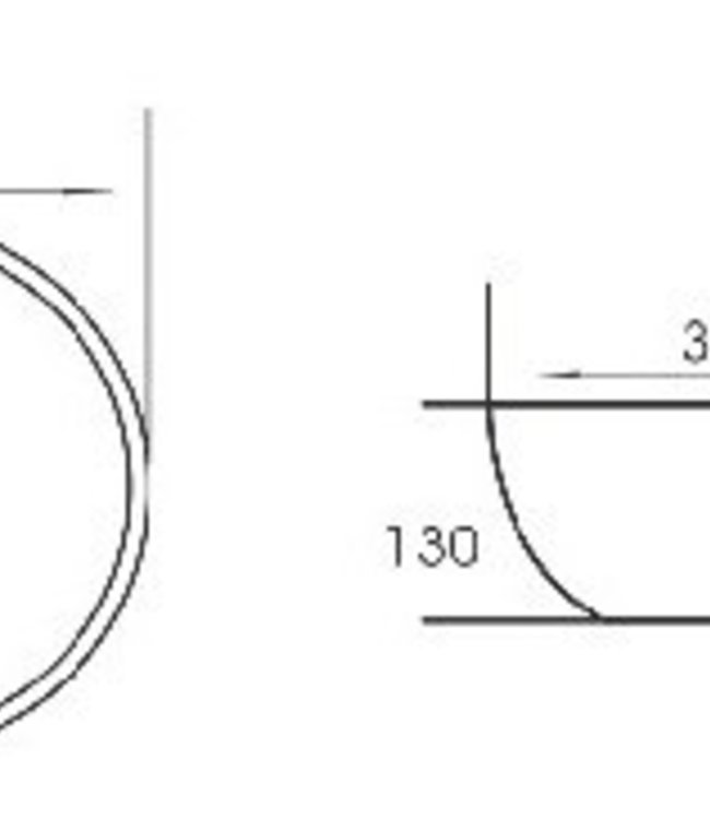 Wiesbaden Luna Lavabo Waskom - 32x13 cm - Glans Wit