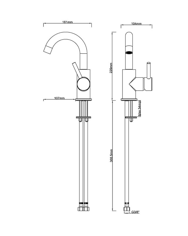 Wiesbaden Wastafelkraan met Draaibare Uitloop - 22,9 cm