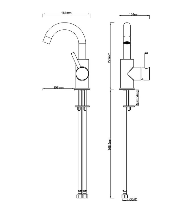 Wiesbaden Wastafelkraan met Draaibare Uitloop - 22,9 cm