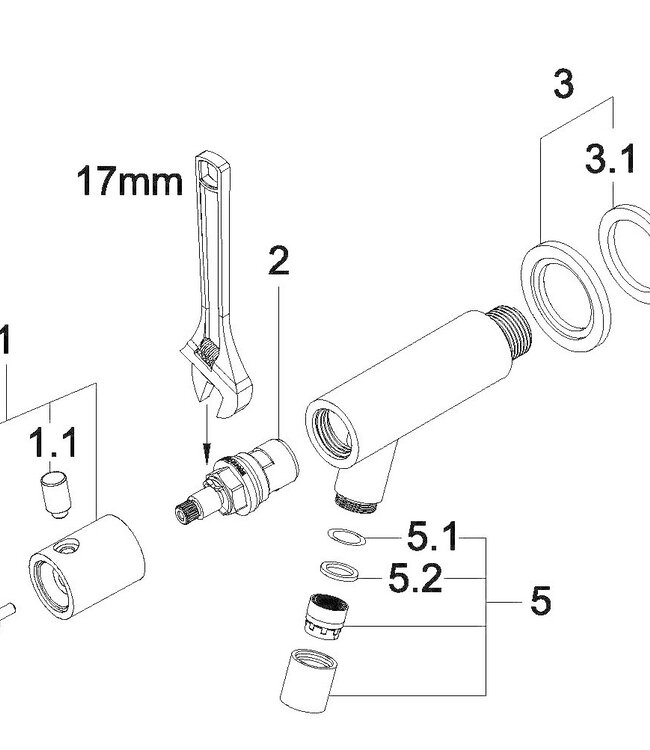 Wiesbaden Amador Toiletkraan met Muurbevestiging - Chroom