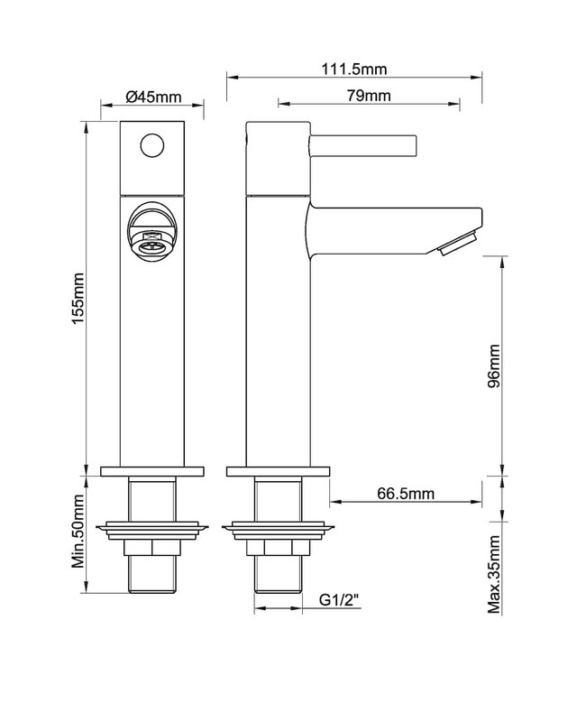 Wiesbaden Amador Toiletkraan Hoog - Geborsteld Staal - H15,5 cm