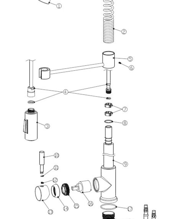 Wiesbaden RVS Keukenkraan met Handdouche - H53 cm