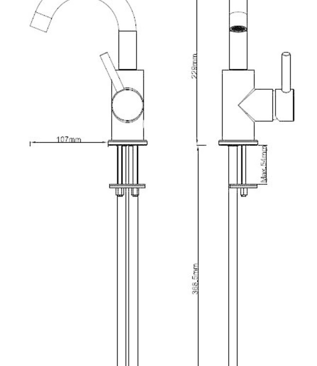 Wiesbaden Caral Opbouw Wastafelkraan - Met Draaibare Uitloop