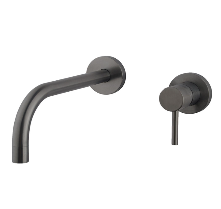 Wiesbaden Inbouwwastafelkraan Wiesbaden Slim Twenty Afbouwdeel Eenhendel Gunmetal
