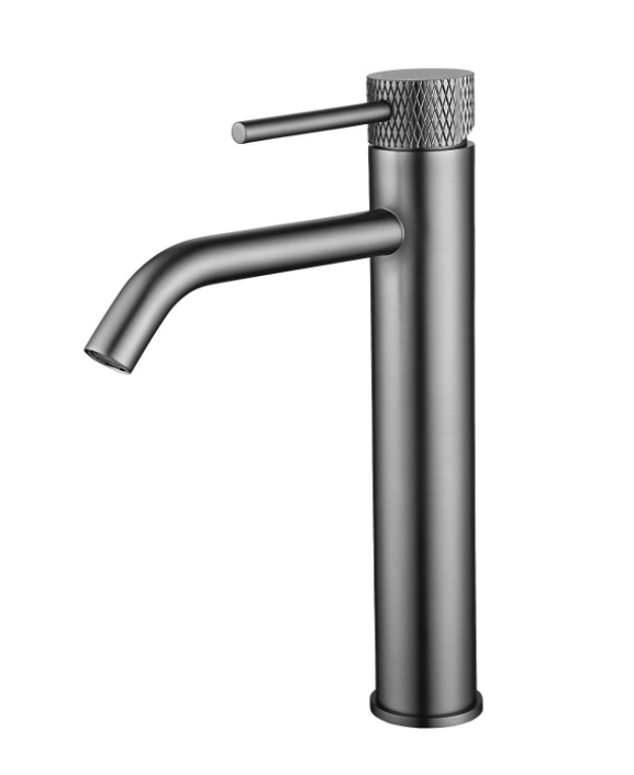 Wiesbaden Wastafelkraan Wiesbaden Ribbd Opbouw XL Hoge Uitloop Gunmetal