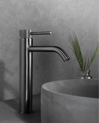 Wiesbaden Wastafelkraan Ribbd Opbouw XL Gunmetal