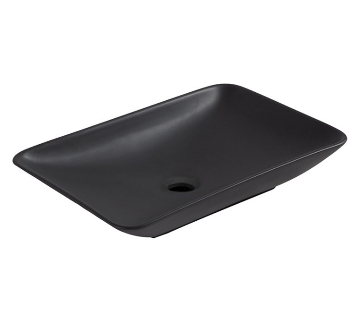 Wiesbaden Opzetwastafel Wiesbaden Karé 58x36x11,5 cm Mat Zwart