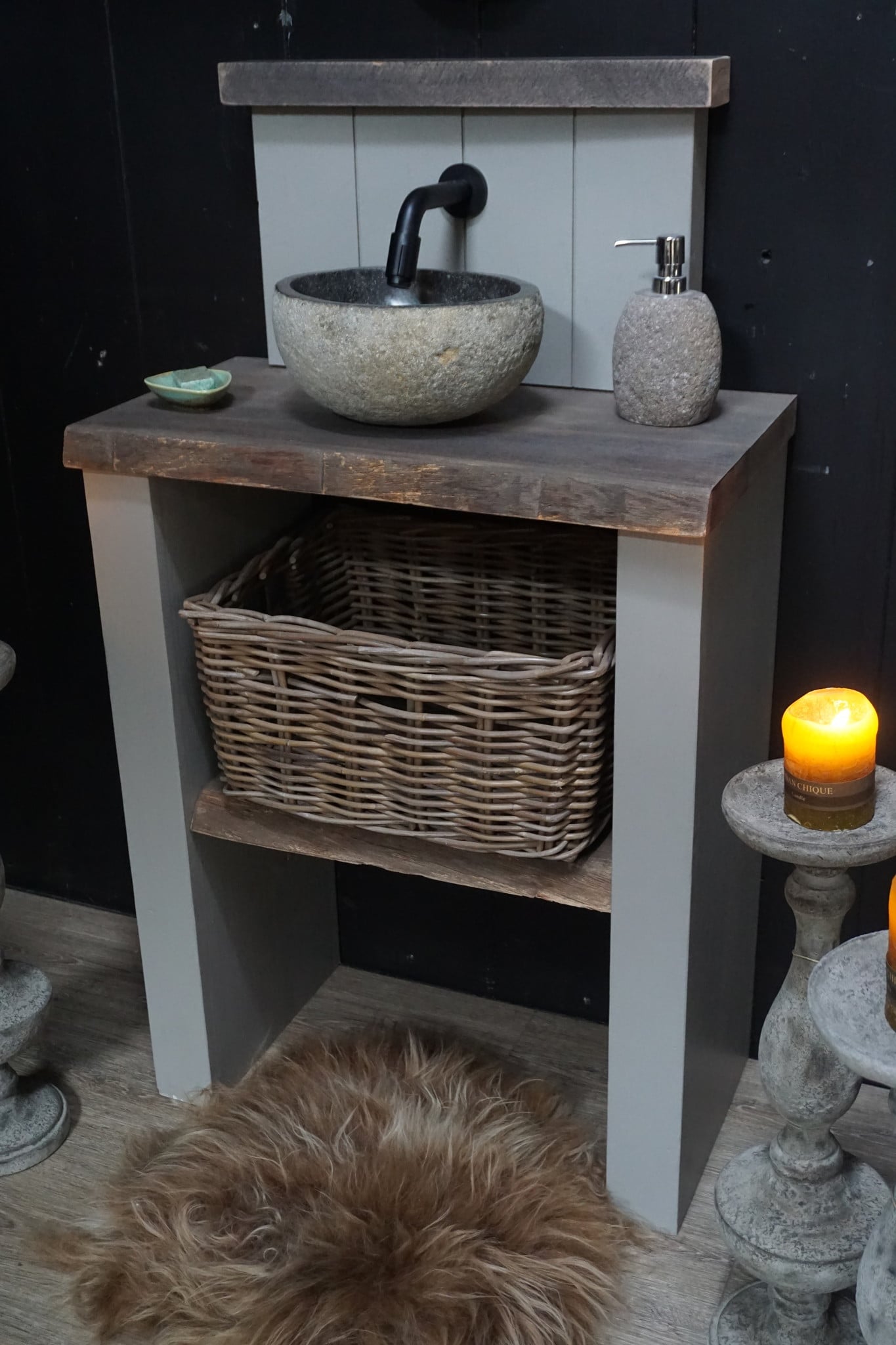 Rene Houtman Cosy toiletmeubel met trog en pompstraat - SET