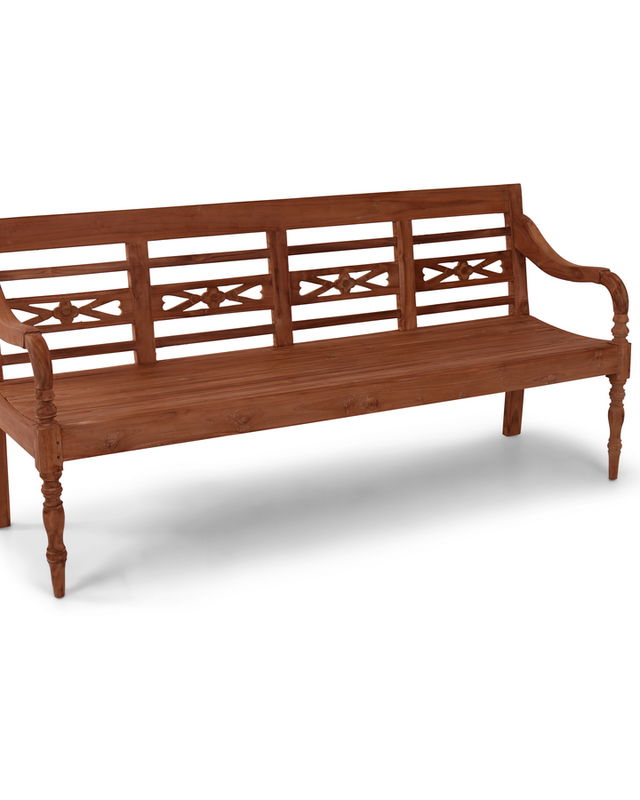 Rene Houtman Tuinbank Flower 4-zits Teak 190x50x89 cm