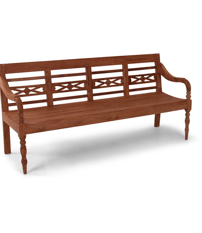 Rene Houtman Tuinbank Flower 4-zits Teak 190x50x89 cm