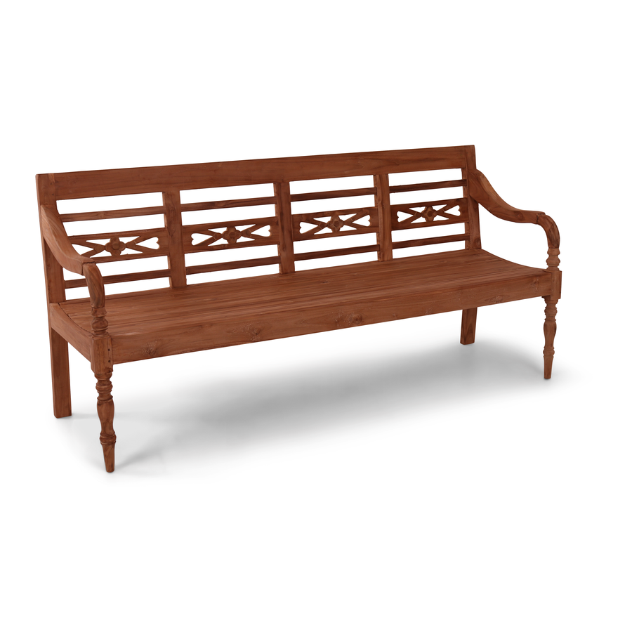 Rene Houtman Tuinbank Flower 4-zits Teak 190x50x89 cm