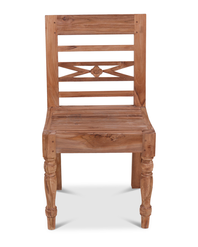 Rene Houtman Stoel Hout Teak Flower 50x4x90 cm