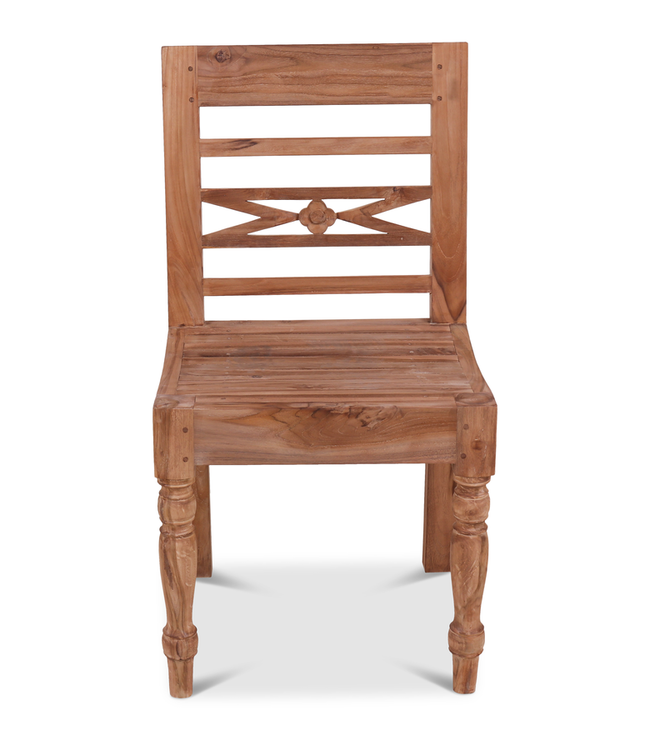Rene Houtman Stoel Hout Teak Flower 50x4x90 cm