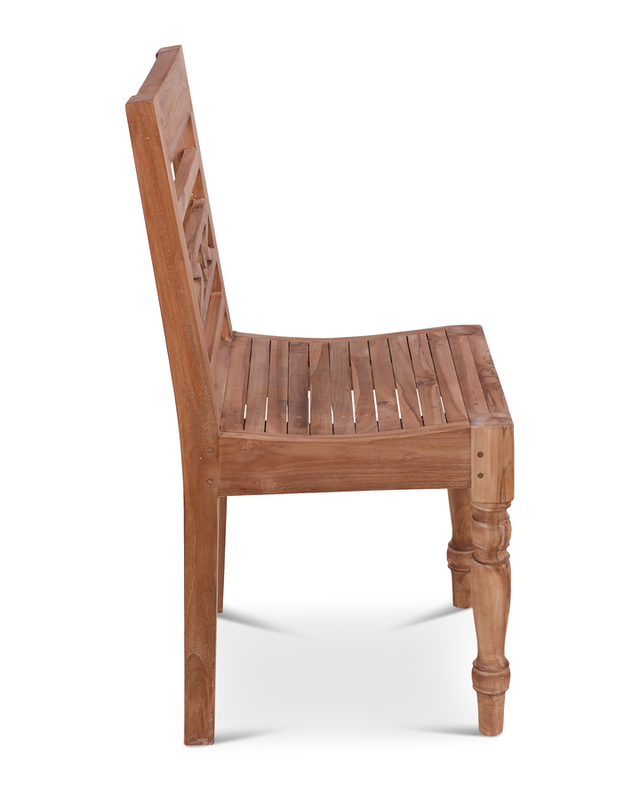 Rene Houtman Stoel Hout Teak Flower 50x4x90 cm