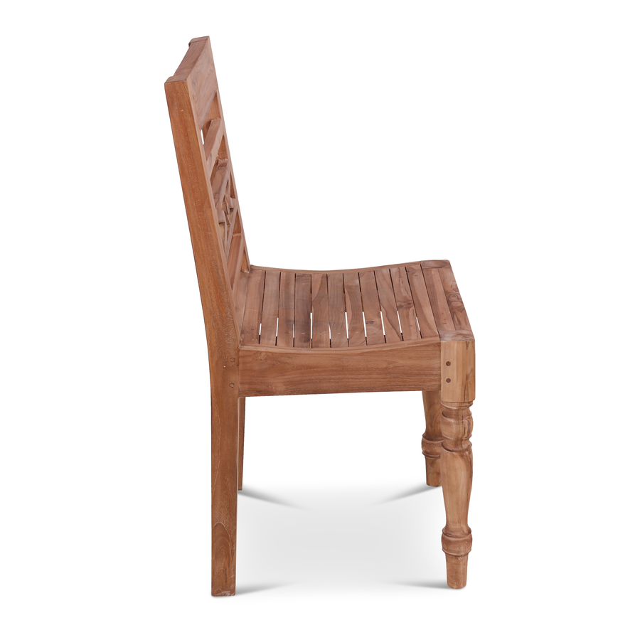 Rene Houtman Stoel Hout Teak Flower 50x4x90 cm