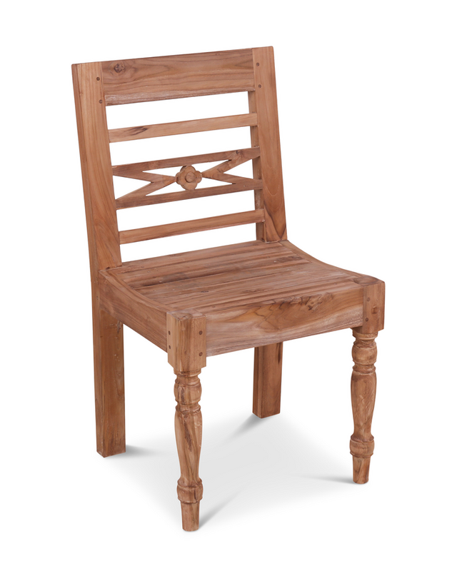Rene Houtman Stoel Hout Teak Flower 50x4x90 cm