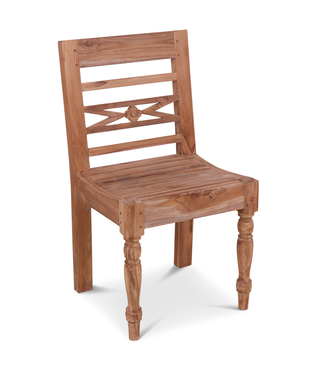 Rene Houtman Stoel Hout Teak Flower 50x4x90 cm