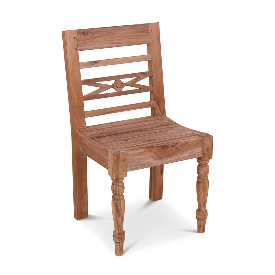 Rene Houtman Stoel Hout Teak Flower 50x4x90 cm