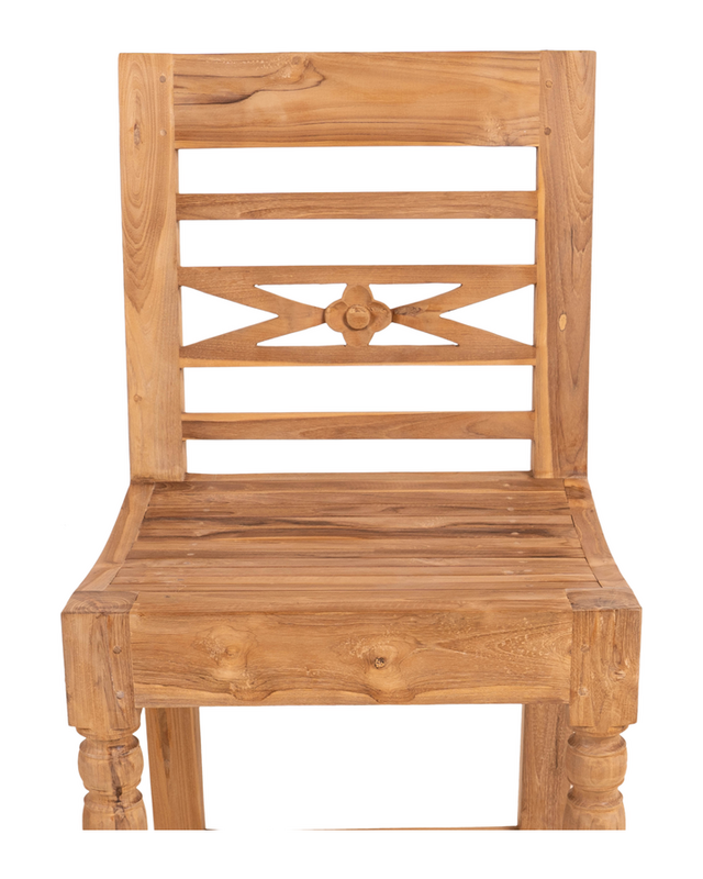 Rene Houtman Barstoel Hout Teak Flower 50x46x119 cm