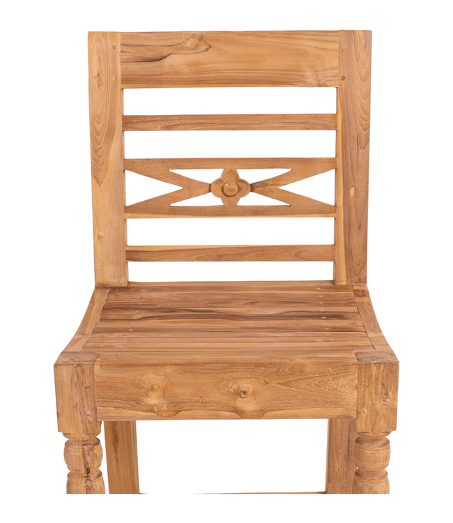 Rene Houtman Barstoel Hout Teak Flower 50x46x119 cm