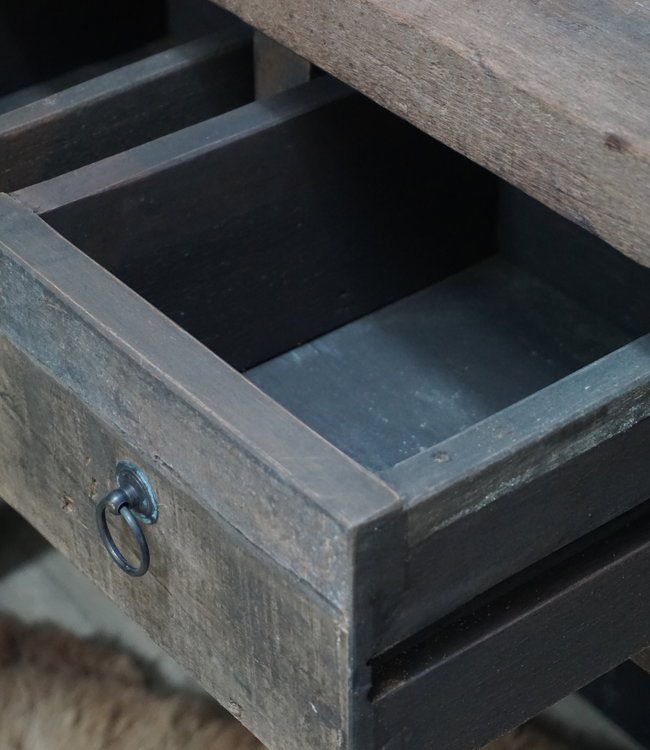 Rene Houtman Sidetable Oud Teak 3-lades L140xD46xH85 cm