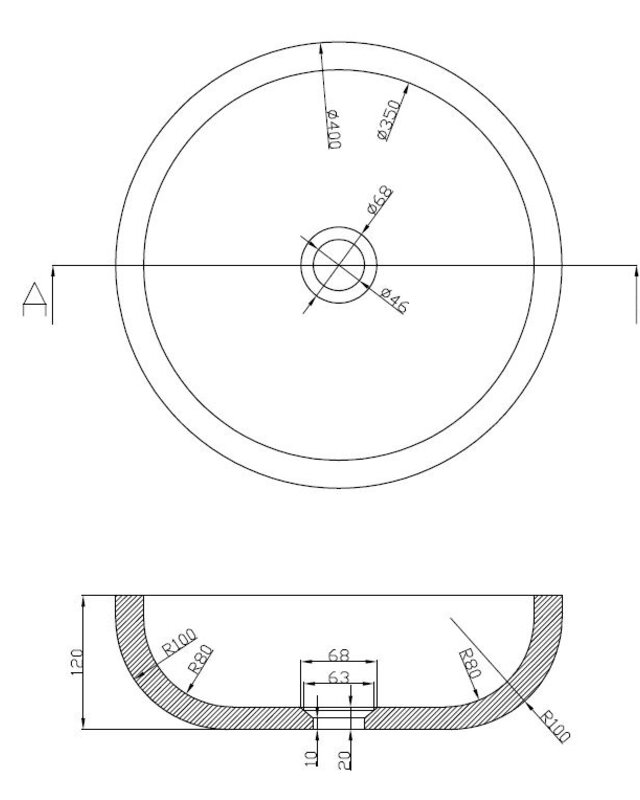 Wiesbaden Waskom Opzet Hardsteen Rond 40x12 cm