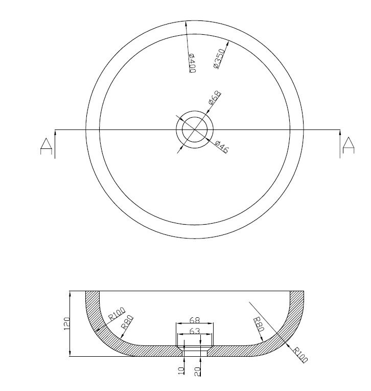 Wiesbaden Waskom Opzet Hardsteen Rond 40x12 cm