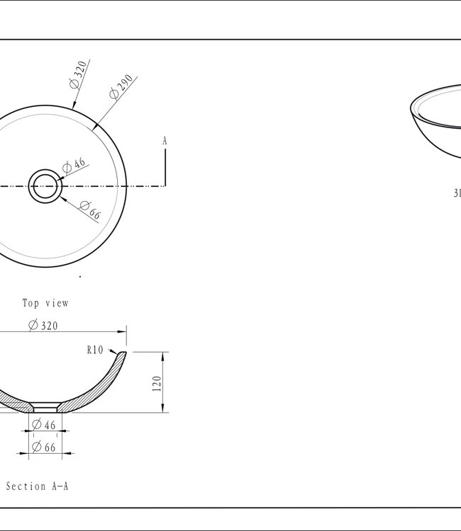 Wiesbaden Waskom Opzet Hardsteen Rond 32x32x12 cm